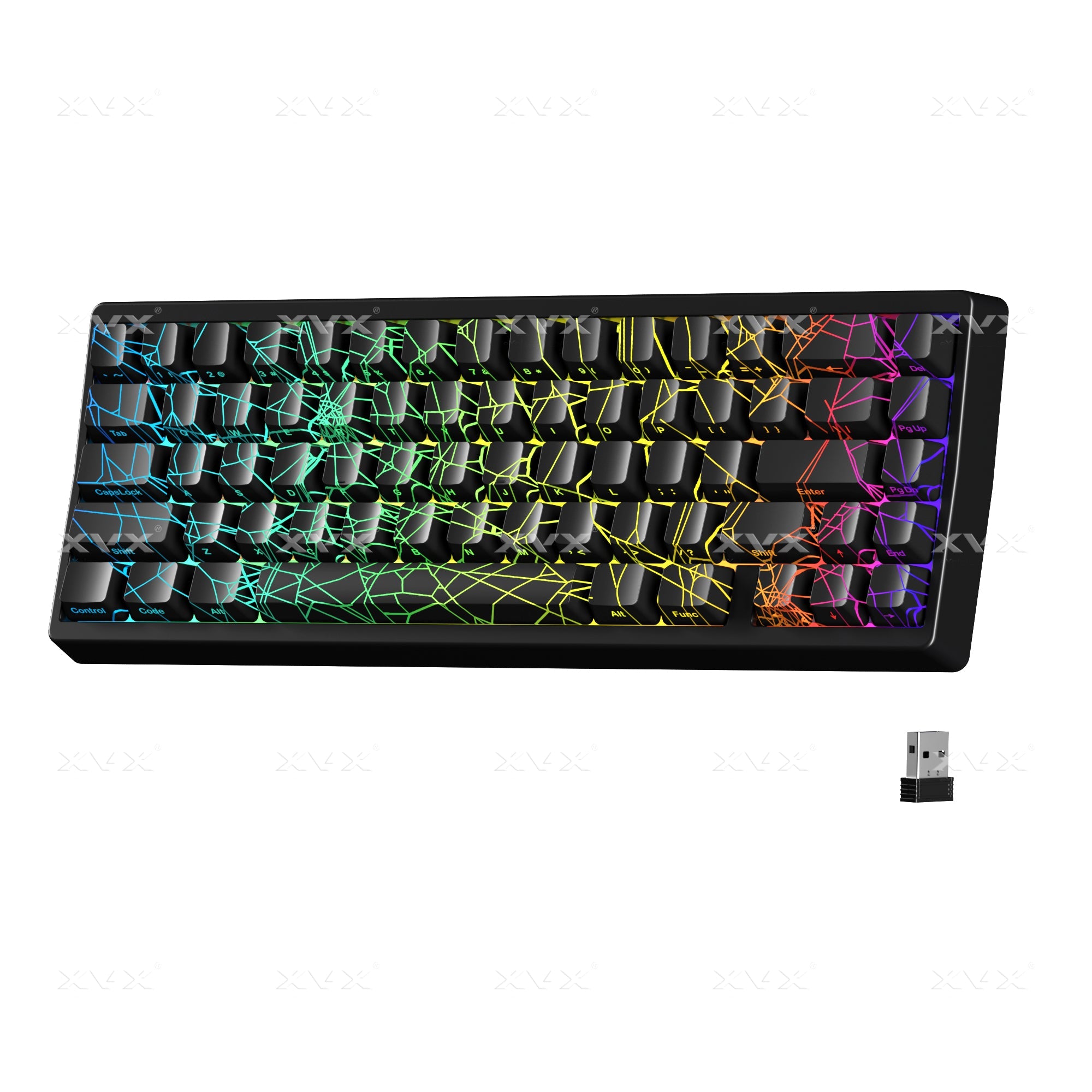 XVX M67 JadeStone VIA Tri-Mode Mechanical Keyboard with IMD-Tech Keycaps (Stellar White)