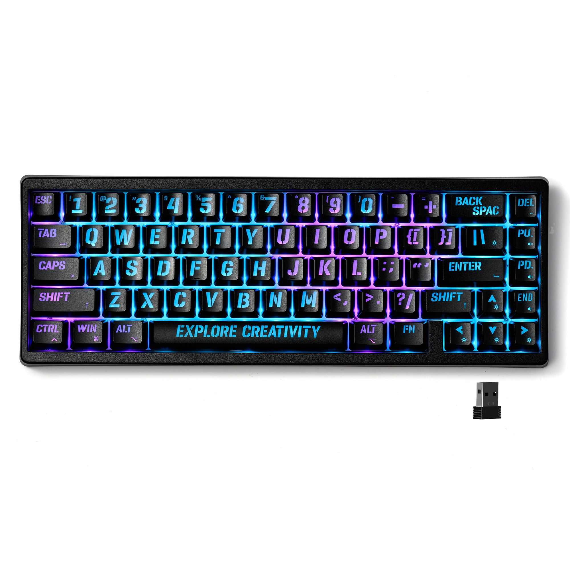 XVX M67 JadeStone VIA Tri-Mode Mechanical Keyboard with IMD-Tech Keycaps (Stellar White)